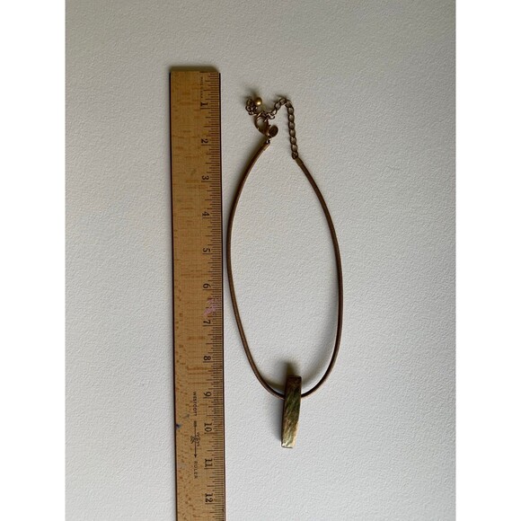 Art to Wear Necklace, Leather Cord Bronze Copper Color - Picture 5 of 7